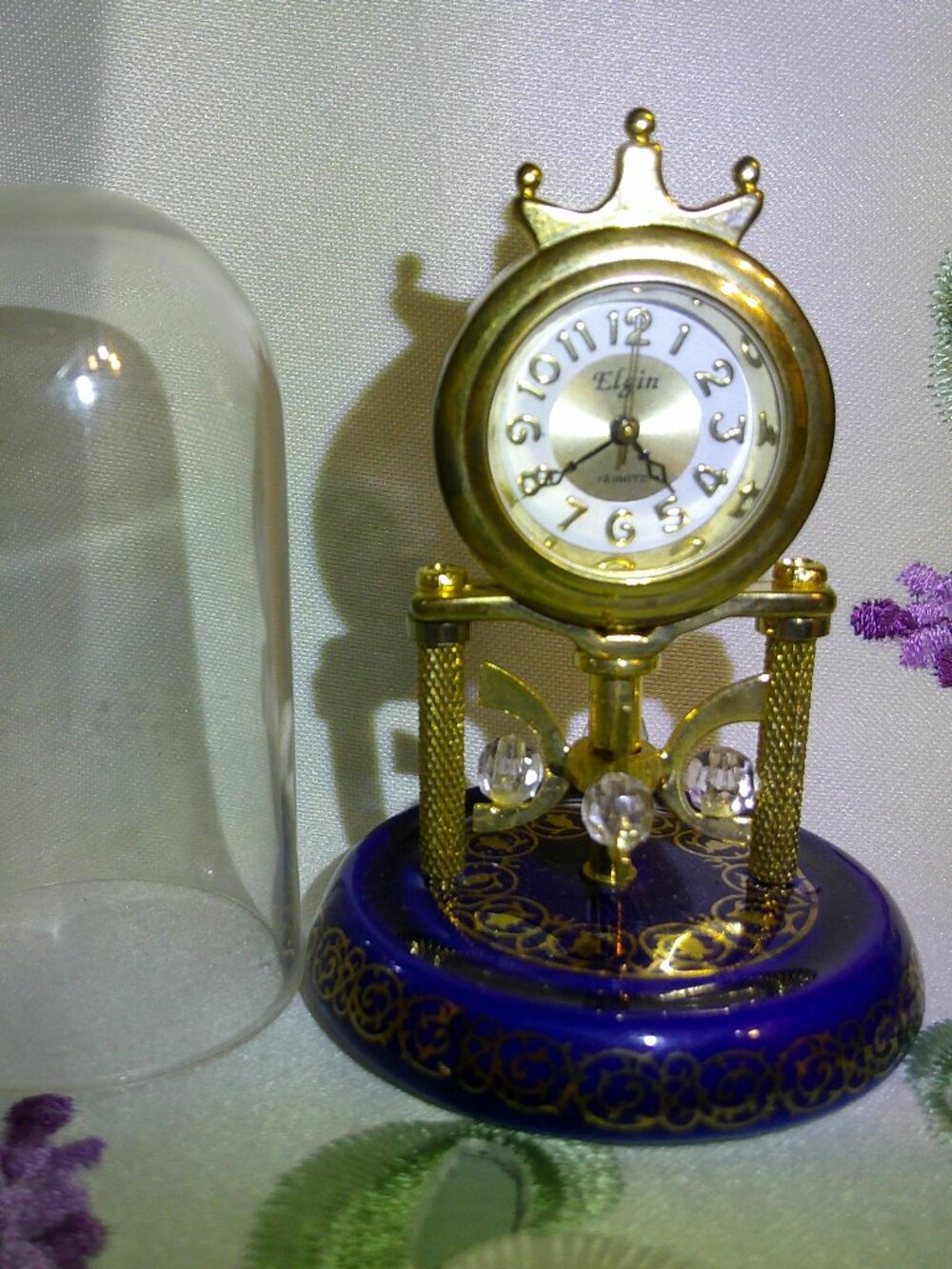Vintage Miniature Elgin Anniversary Quartz Dome Clock 2.5” Working & New Battery